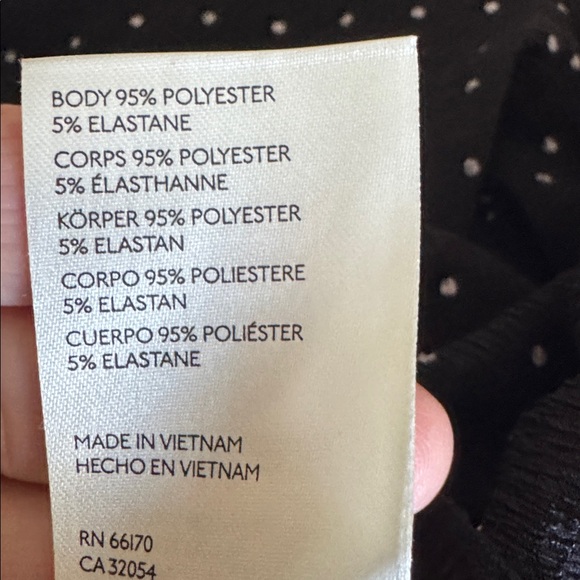 Maeve Black Polka Dot Ruched Peplum Blouse with Ruffle Cuffs - Picture 5 of 5